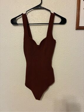 Abercrombie & Fitch Brown Ribbed One-Piece